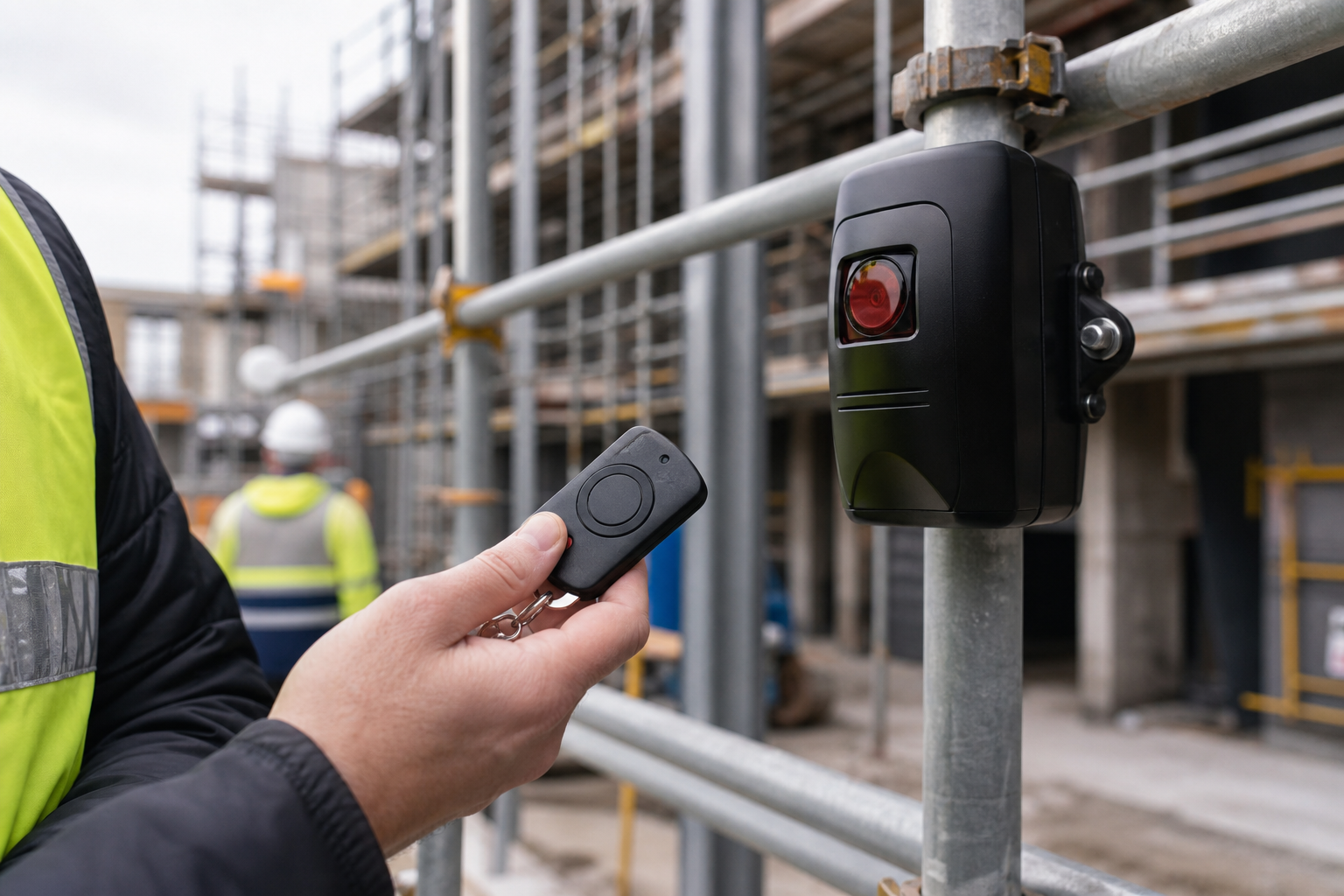 Perimeter beam sensor on a construction zone