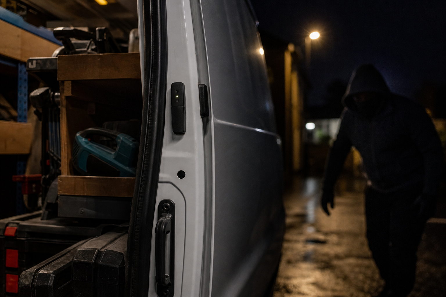 Alarm contact on a trade van sliding door